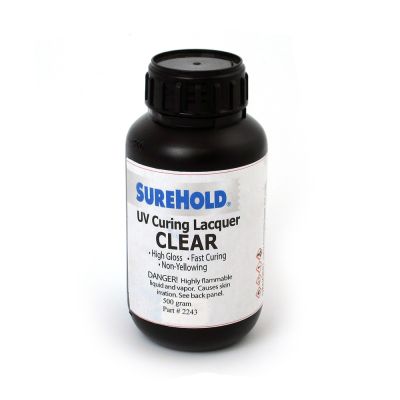 SureHold UV Curing Lacquer, Clear, 500 g Bottle