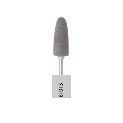 Medium grit rubber polishing point. Large gray bullet.