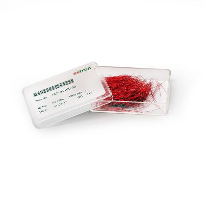 Estron 182511125-00 ESW Solid Wire, 51 mm, Red, Box of 1000. Image is representation only.