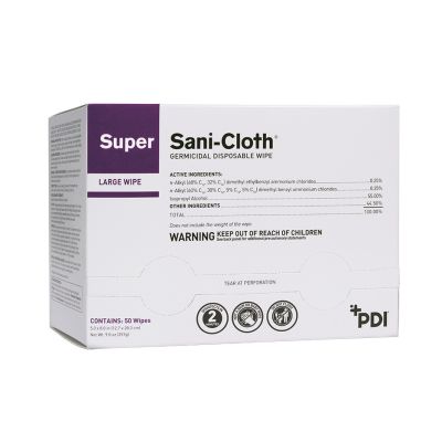 Super Sani-Cloth large wipes, 50/box