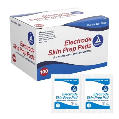 Dynarex Electrode Skin Prep Pads, Box of 100