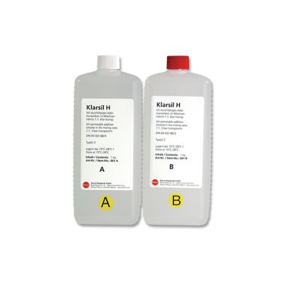 Dreve 601 Klarsil H Silicone, Clear Transparent, Two 1L Bottles