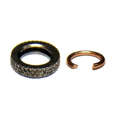 Metal Snap Ring and Bushing for Hard Molds, Unassembled