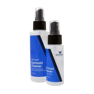 Tech-care Earmold Cleaner in 4 ounce and 2 ounce bottles