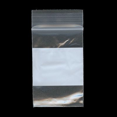 Clear Reclosable Bag with White Block Area, 2" x 3", Pack of 100