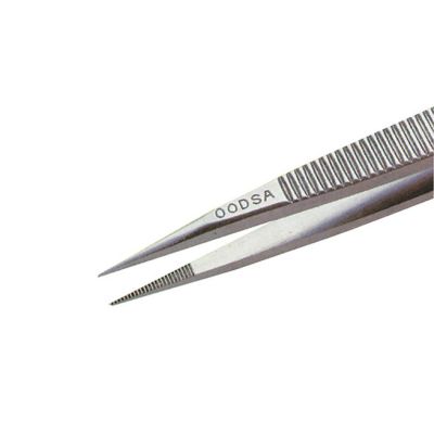 Excelta 00D-SA-PI #00D Straight Serrated Tip Tweezers with Fine Points
