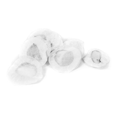 Disposable white headphone covers 