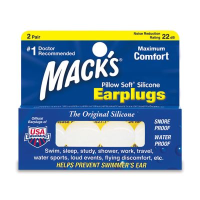 Mack's Pillow Soft Silicone Putty Ear Plugs, White, 2 Pair