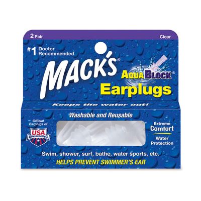 Mack's AquaBlock Earplugs, Box of 2 Pairs
