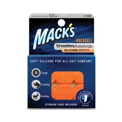 Mack's Moldable Shooters Silicone Putty Ear Plugs, 3 Pairs